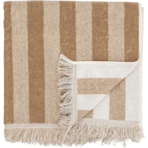 Hnědo-béžový bavlněný ručník 50x100 cm Elaia – Bloomingville