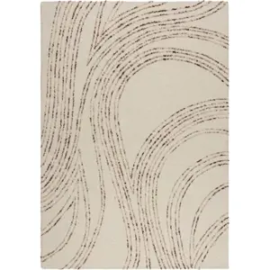 Hnědo-krémový vlněný koberec 120x170 cm Abstract Swirl – Flair Rugs