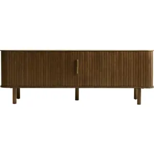 Hnědý TV stolek v dekoru dubu 56x160 cm Cavo – Unique Furniture