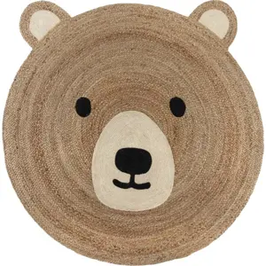 Jutový dětský koberec v přírodní barvě 100x100 cm Bertie Bear – Flair Rugs