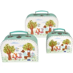 Kartonové dětské organizéry na hračky v sadě 3 ks 21x28x8 cm Woodland Friends – Rex London