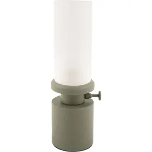 Khaki LED stmívatelná stolní lampa s kovovým stínidlem/se skleněným stínidlem (výška 29,5 cm) Camp – Leitmotiv