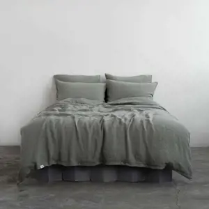 Produkt Khaki lněné povlečení na jednolůžko 140x200 cm – Linen Tales
