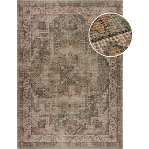 Khaki ručně tkaný koberec s příměsí juty 120x170 cm Selena Jute Traditional – Flair Rugs