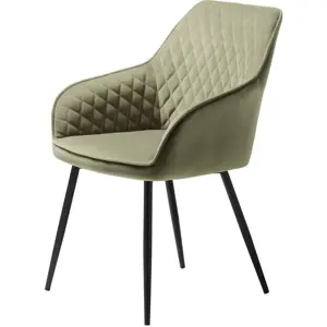 Khaki sametová jídelní židle Milton – Unique Furniture