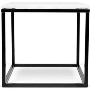 Produkt Konferenční stolek s černým podnožím a bílou mramorovou deskou TemaHome Prairie, 50 x 50 cm