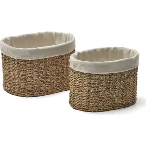 Košíky z mořské trávy v sadě 2 ks 35x25x25 cm Tossa – Kave Home