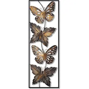 Kovová nástěnná dekorace 100x35 cm Butterfly – Wallity