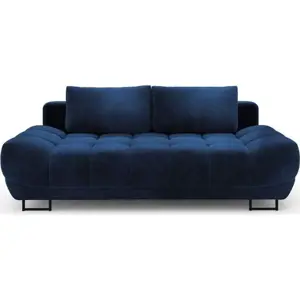 Královsky modrá třímístná rozkládací pohovka se sametovým potahem Windsor & Co Sofas Cirrus