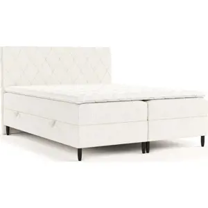 Krémová boxspring postel s úložným prostorem 160x200 cm Gwen – Maison de Rêve