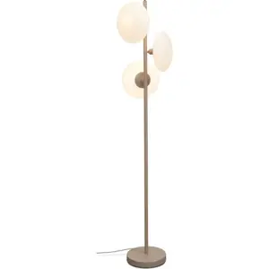 Krémová stojací lampa se skleněným stínidlem (výška 161 cm) Sapporo – it's about RoMi