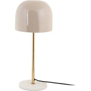 Krémová stolní lampa s kovovým stínidlem (výška 50 cm) Manta – Leitmotiv