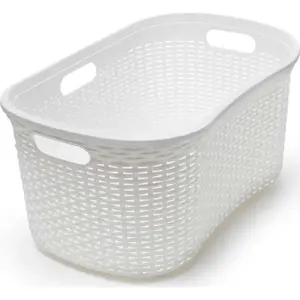 Krémově bílý koš na prádlo Addis Rattan Laundry Basket Calico