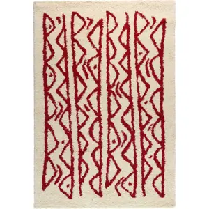 Krémovo-červený koberec Bonami Selection Morra, 120 x 180 cm