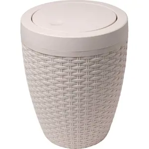 Krémový koupelnový koš Addis Rattan Bath Bin Calico, 5 l