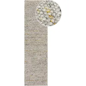 Krémový ručně tkaný běhoun s příměsí vlny 60x230 cm Minerals – Flair Rugs