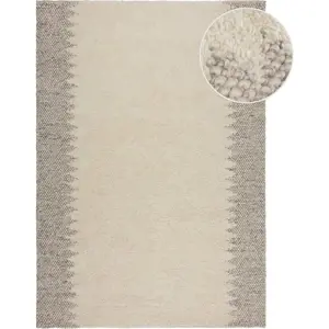 Produkt Krémový ručně tkaný koberec s příměsí vlny 120x170 cm Minerals Border – Flair Rugs