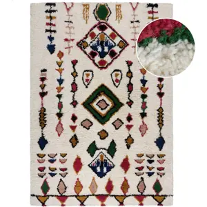 Krémový ručně tkaný vlněný koberec 120x170 cm Moroccan Fes – Flair Rugs