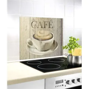 Kryt na zeď u sporáku z tvrzeného skla 60x50 cm Café – Wenko