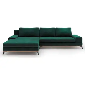 Produkt Lahvově zelená rozkládací rohová pohovka se sametovým potahem Windsor & Co Sofas Astre, levý roh