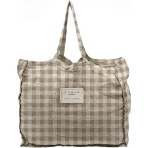 Látková taška Really Nice Things Linen Bag Grey Vichy