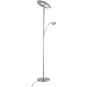 LED stmívatelná stojací lampa ve stříbrné barvě (výška 180 cm) Dent – Fischer & Honsel