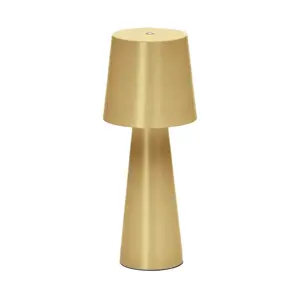 LED stmívatelná stolní lampa ve zlaté barvě s kovovým stínidlem (výška 25 cm) Arenys – Kave Home