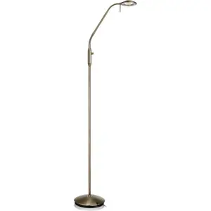 LED stojací lampa v bronzové barvě s kovovým stínidlem (výška 152 cm) Hudson – Markslöjd