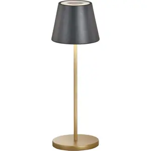 LED stolní lampa s kovovým stínidlem v černo-zlaté barvě (výška 34 cm) Cosenza – Fischer & Honsel