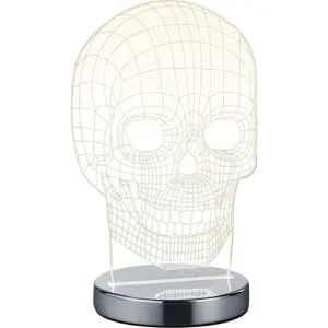 LED stolní lampa v leskle stříbrné barvě (výška 21 cm) Skull – Trio