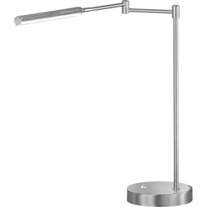 LED stolní lampa ve stříbrné barvě s kovovým stínidlem (výška 49 cm) Nami – Fischer & Honsel