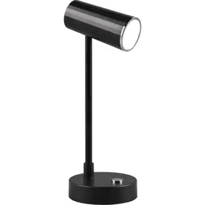 Leskle černá LED stmívatelná stolní lampa (výška 28 cm) Lenny – Trio