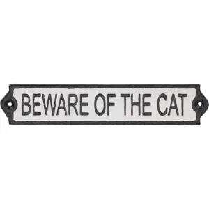 Litinová cedule 26x5 cm Beware of the Cat – Esschert Design