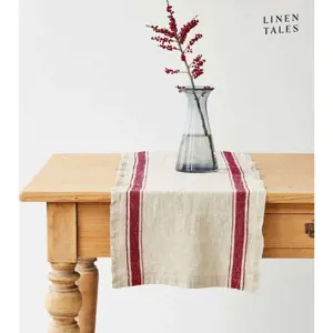 Produkt Lněný běhoun na stůl 40x200 cm Red Stripe Vintage – Linen Tales