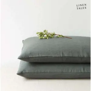 Lněný povlak na polštář 40x40 cm Forest Green – Linen Tales