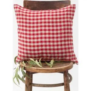 Lněný povlak na polštář 40x40 cm Red Gingham – Linen Tales