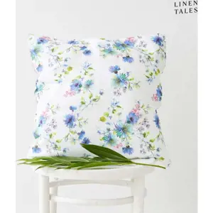 Lněný povlak na polštář 45x45 cm White Flowers – Linen Tales