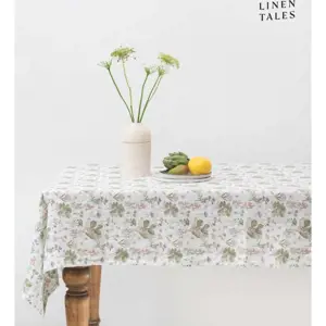 Lněný ubrus 140x200 cm White Botany – Linen Tales