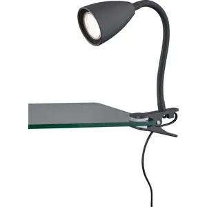 Matně černá stolní lampa s klipem (výška 20 cm) Wanda – Trio