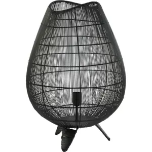 Matně černá stolní lampa s kovovým stínidlem (výška 56 cm) Yumi – Light & Living