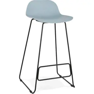 Produkt Modrá barová židle s černými nohami Kokoon Slade, výška sedu 76 cm