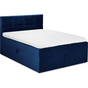 Modrá boxspring postel s úložným prostorem 180x200 cm Mimicry – Mazzini Beds