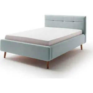 Produkt Modrá čalouněná dvoulůžková postel s úložným prostorem a s roštem 140x200 cm Lotte - Meise Möbel