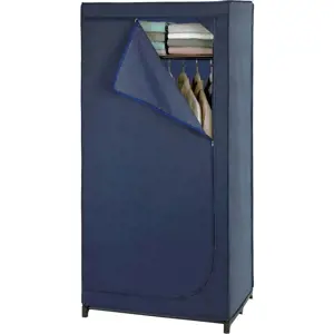 Produkt Modrá látková šatní skříň 75x160 cm Business - Wenko