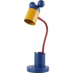 Modrá stolní lampa s kovovým stínidlem (výška 50 cm) Mouse – GTV