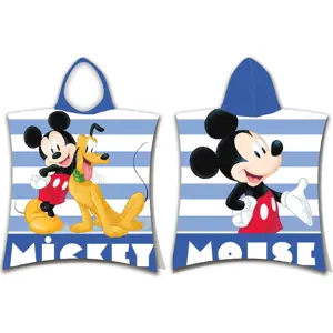 Modré froté dětské pončo Mickey – Jerry Fabrics