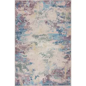 Modro-fialový pratelný koberec s příměsí recyklovaných vláken 160x230 cm Reid – Flair Rugs