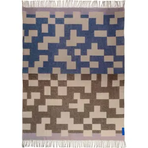 Produkt Modro-hnědá deka s příměsí vlny 130x190 cm Maze – Mette Ditmer Denmark