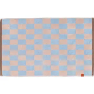 Produkt Modro-růžová koupelnová předložka z bio bavlny 50x80 cm Retro – Mette Ditmer Denmark