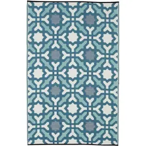 Produkt Modro-šedý oboustranný venkovní koberec z recyklovaného plastu Fab Hab Seville, 150 x 240 cm